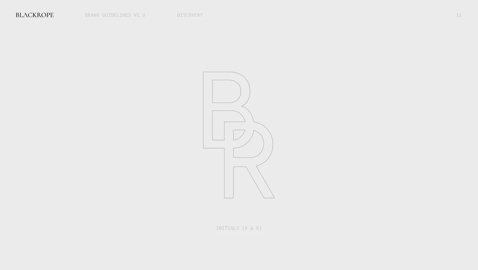 The third mark drawn out, a geometric B and R interlocked.