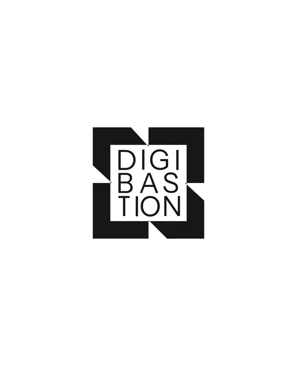 The Digibastion mark in black beside the wordmark set in three lines